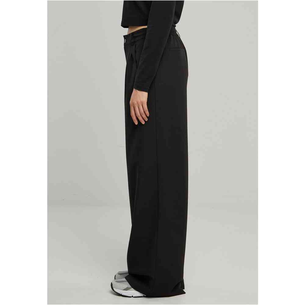 Urban Classics - Ultra Wide Pleat-Front Pantalon large - Noir